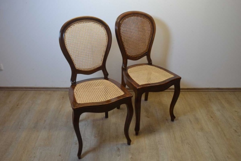 Louis-Philippe-Stühle um 1850 bis 1860, Buche auf Nussbaum gebeizt Bild 7917