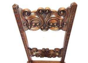 Schöner antiker Stuhl im Barockstil, Eiche massiv um 1900